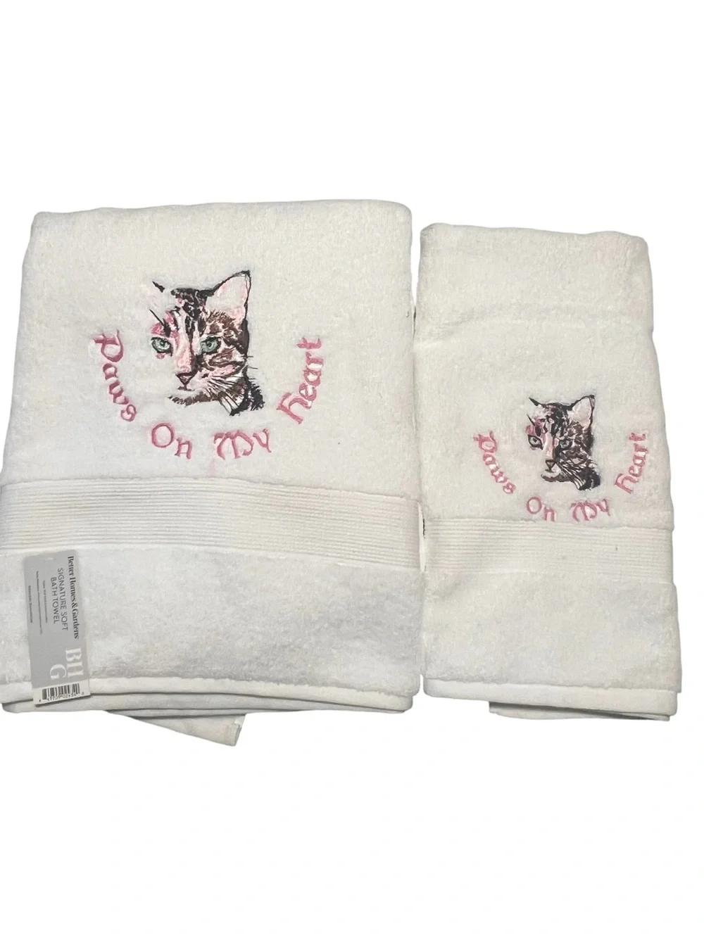 Personalized Embroidered Dog Hand and bath Towel set with your dog's name paws